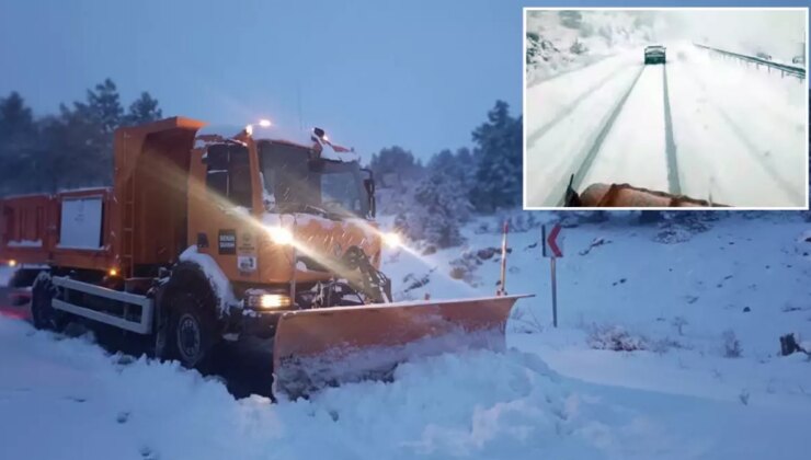 Konya’yı 4 ile bağlayan kara yollarında ulaşıma kar engeli