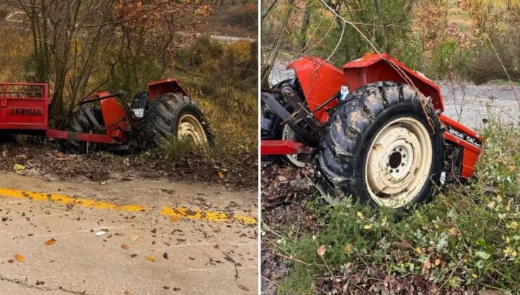 Traktör devrildi 1 kadın hayatını kaybetti, 3 yaralı