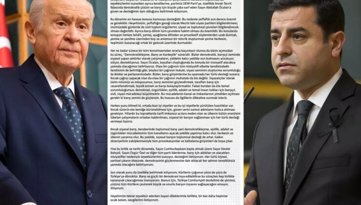 Bahçeli’ye Selahattin Demirtaş’ın mesajı soruldu: Gelişmeler uyumlu ve onurludur