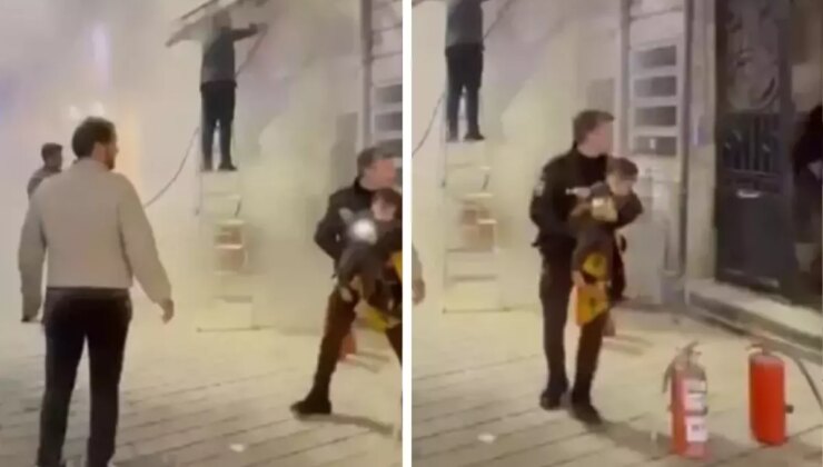 İstiklal Caddesi’nde yangın! Mahsur kalan çocuk kurtarıldı
